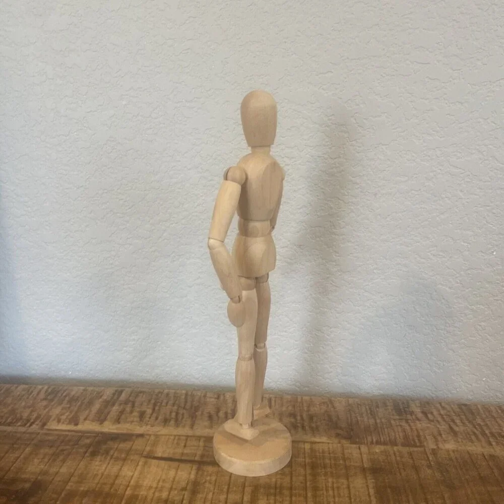 Wooden Artists Model Articulated Joints & magnet Mannequin 13 inch tall~IKEA